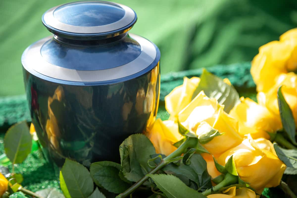 Choosing a biodegradable urn after cremation.